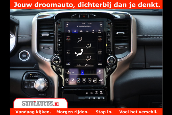 Dodge Ram 1500 LARAMIE | 5.7 V8 | 46.000KM! | PANORAMA | NIGHT EDITION | CRUISE | 200L LPG | HARMAN/KARDON | CAMERA | STOEL VENTILATIE/VERWAMING | CREWCAB | 4X4 | AUTO TREEPLANK | 3500KG |
