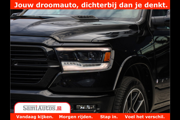 Dodge Ram 1500 LARAMIE | 5.7 V8 | 46.000KM! | PANORAMA | NIGHT EDITION | CRUISE | 200L LPG | HARMAN/KARDON | CAMERA | STOEL VENTILATIE/VERWAMING | CREWCAB | 4X4 | AUTO TREEPLANK | 3500KG |