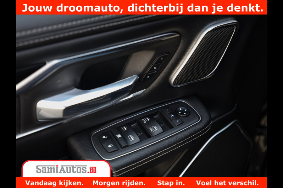 Dodge Ram 1500 LARAMIE | 5.7 V8 | 46.000KM! | PANORAMA | NIGHT EDITION | CRUISE | 200L LPG | HARMAN/KARDON | CAMERA | STOEL VENTILATIE/VERWAMING | CREWCAB | 4X4 | AUTO TREEPLANK | 3500KG |