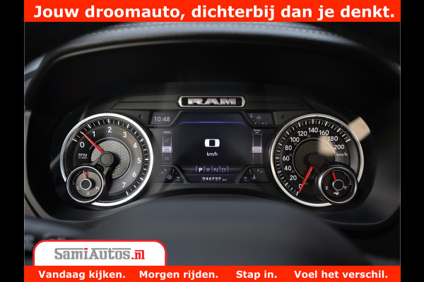 Dodge Ram 1500 LARAMIE | 5.7 V8 | 46.000KM! | PANORAMA | NIGHT EDITION | CRUISE | 200L LPG | HARMAN/KARDON | CAMERA | STOEL VENTILATIE/VERWAMING | CREWCAB | 4X4 | AUTO TREEPLANK | 3500KG |