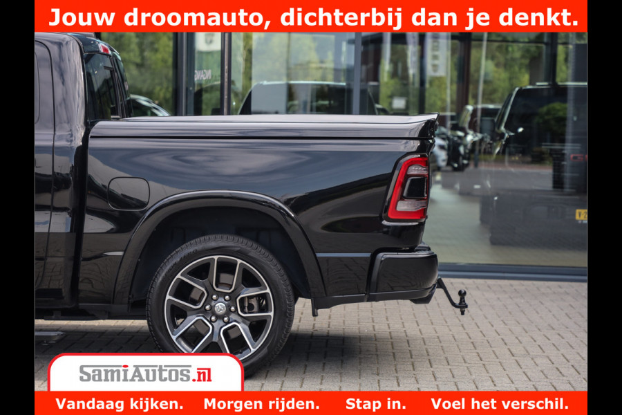Dodge Ram 1500 LARAMIE | 5.7 V8 | 46.000KM! | PANORAMA | NIGHT EDITION | CRUISE | 200L LPG | HARMAN/KARDON | CAMERA | STOEL VENTILATIE/VERWAMING | CREWCAB | 4X4 | AUTO TREEPLANK | 3500KG |