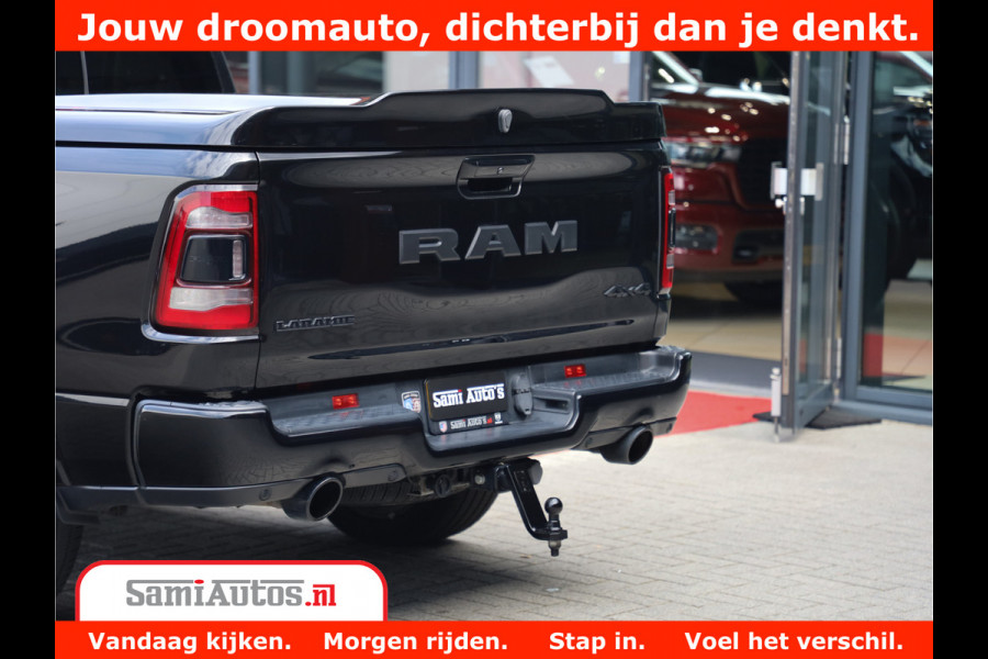 Dodge Ram 1500 LARAMIE | 5.7 V8 | 46.000KM! | PANORAMA | NIGHT EDITION | CRUISE | 200L LPG | HARMAN/KARDON | CAMERA | STOEL VENTILATIE/VERWAMING | CREWCAB | 4X4 | AUTO TREEPLANK | 3500KG |