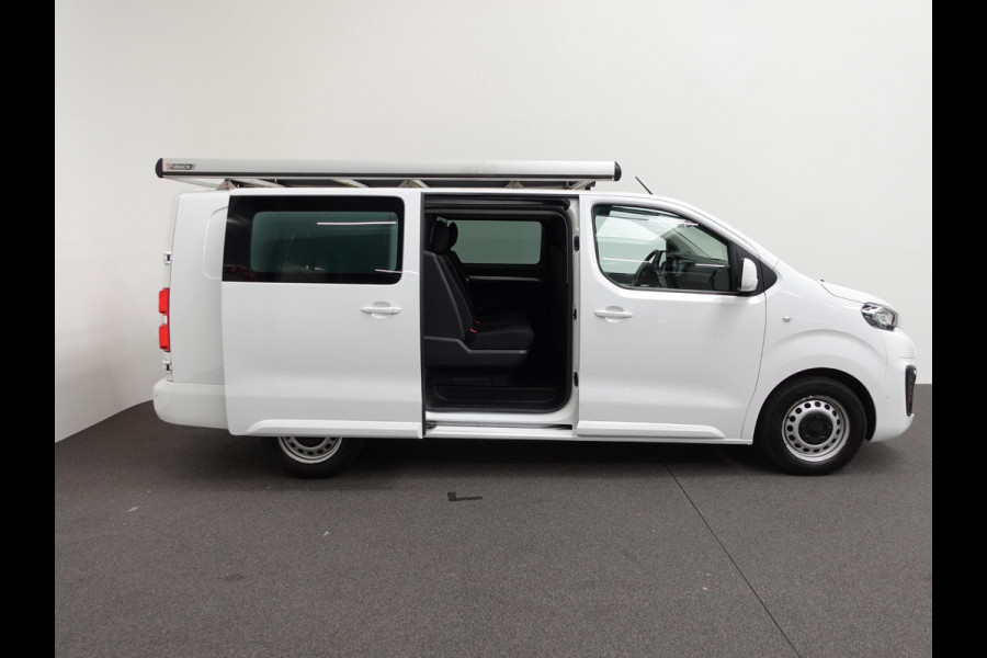 Peugeot Expert Long Dubbele Cabine Asphalt L3 2.0 HDi 120pk Aut. Airco Navi Carplay Cruise Control Trekhaak Imperiaal Lang Luxe Dubbele Cabine
