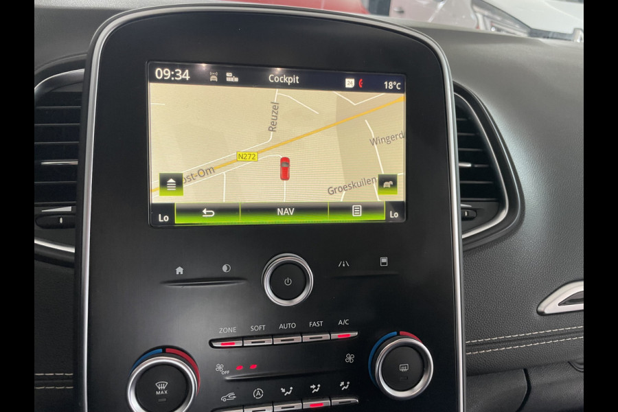 Renault Scénic 1.2 TCe Intens Airco - Cruise control - Parkeersensoren voor en achter - Navigatiesysteem - Lederen/stof bekleding - Mistlampen voor - Stuur multifunctioneel