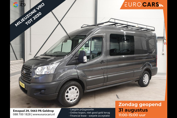 Ford Transit 130pk L3H2 Dubbele Cabine 6-Zits Airco Cruise control Trekhaak Imperiaal Euro6