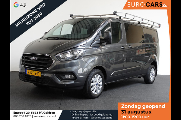 Ford Transit Custom L2H1 Limited Dubbele Cabine Automaat Navigatie Airco 2 Schuifdeuren Trekhaak Parkeersensoren Carplay Imperiaal