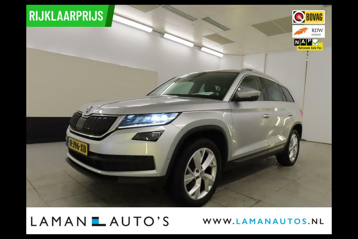 Škoda Kodiaq 1.5 TSI 150pk DSG Business Edition Plus Aut. | Rijklaarprijs Panorama Open dak Virtual 360 Camera Leder/Alcantara CarPlay Columb