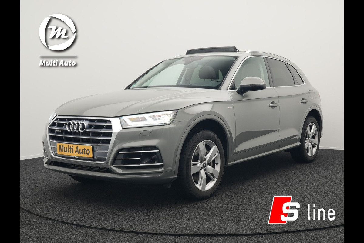 Audi Q5 50 TFSI e Quattro S Line Plug In Hybrid 299pk Dealer O.H PHEV | Panodak | Adaptive Cruise | Head Up | Camera | Virtual | Apple Carplay | Keyless | 19" L.M |