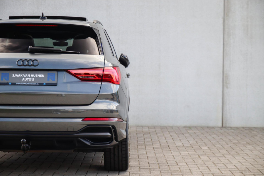 Audi Q3 45 TFSI e S Line Edition 245pk S-Tronic! 1e Eig|DLR|Panoramadak|Virtual Cockpit|LED Matrix|Leder|ACC|Camera|Black|Trekhaak