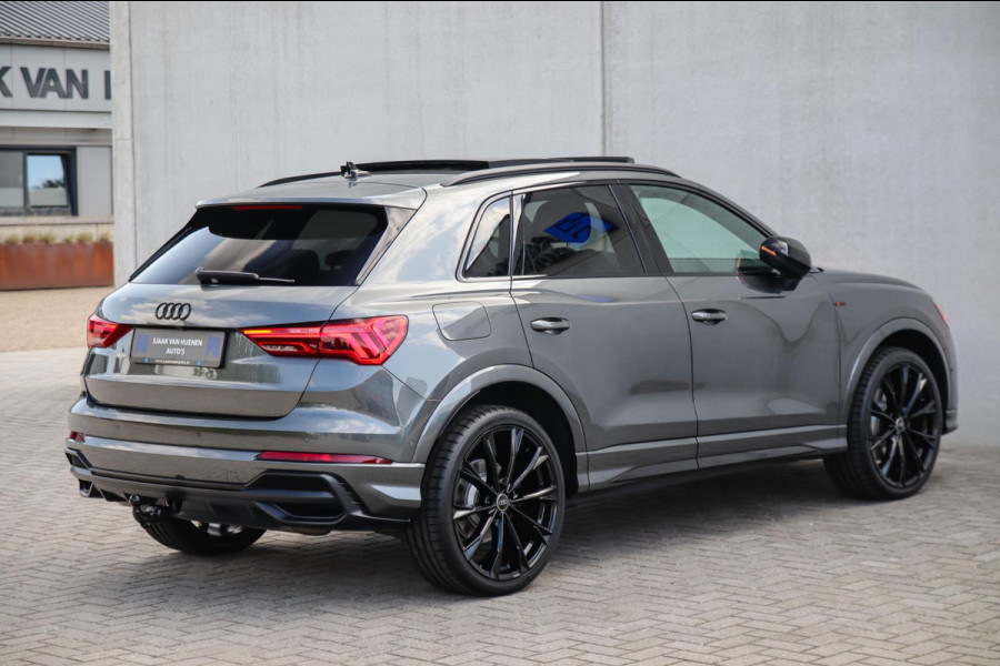 Audi Q3 45 TFSI e S Line Edition 245pk S-Tronic! 1e Eig|DLR|Panoramadak|Virtual Cockpit|LED Matrix|Leder|ACC|Camera|Black|Trekhaak