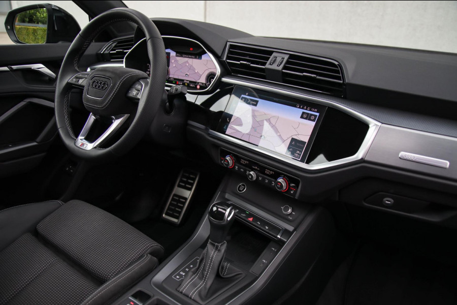 Audi Q3 45 TFSI e S Line Edition 245pk S-Tronic! 1e Eig|DLR|Panoramadak|Virtual Cockpit|LED Matrix|Leder|ACC|Camera|Black|Trekhaak