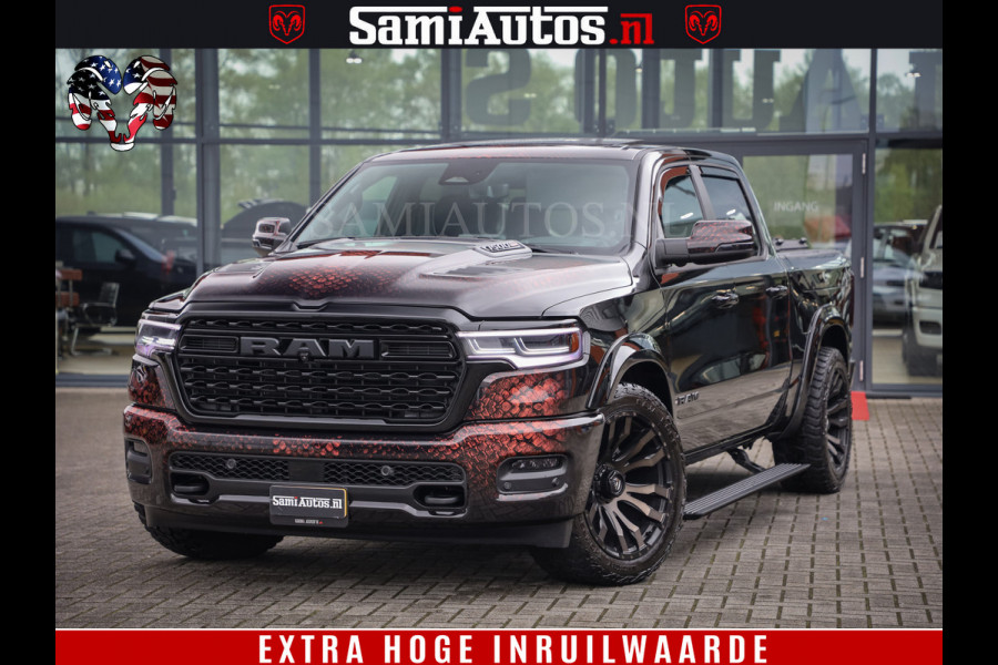 Dodge Ram COBRA EDITION | All-In Prijs | 1500 Limited Night High Output 540HP 706Nm | Massage + Full Option | De Meest Luxe en Volle Pick- Comfortabele Dubbele Cabine met Royale 5 Zitplaatsen | BPM vrij | Nu Leverbaar uit Voorraad | Voorraad Nr 2335 - 5153 |