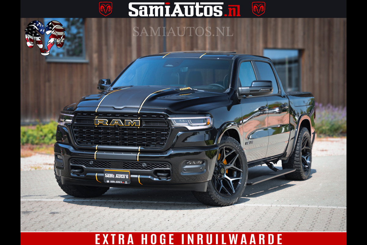 Dodge Ram 1500 Limited Night High Output 540HP 706Nm | Massage + Full Option | De Meest Luxe en Volle Pick-Up in zijn Klasse | Comfortabele Dubbele Cabine met Royale 5 Zitplaatsen | BPM vrij | Nu Leverbaar uit Voorraad | Voorraad Nr 2324 - 5142