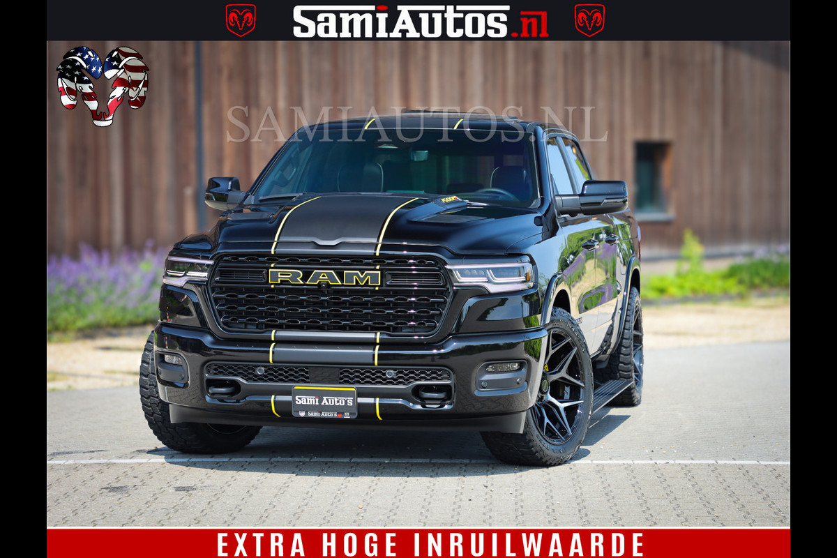 Dodge Ram 1500 Limited Night High Output 540HP 706Nm | Massage + Full Option | De Meest Luxe en Volle Pick-Up in zijn Klasse | Comfortabele Dubbele Cabine met Royale 5 Zitplaatsen | BPM vrij | Nu Leverbaar uit Voorraad | Voorraad Nr 2356 - 0990 Dodge Ram 1500 Limited Night High Output 540HP 706Nm | Massage + Full Option | De Meest Luxe en Volle Pick-Up in zijn Klasse | Comfortabele Dubbele Cabine met Royale 5 Zitplaatsen | BPM vrij | Nu Leverbaar uit Voorraad | Voorraad Nr 2356 - 0990