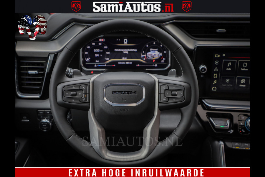 GMC Sierra DENALI 6.2 V8 426PK Full Option | De Meest Luxe Pick-Up in zijn Klasse | Comfortabele Dubbele Cabine met Royale 5 Zitplaatsen | BPM vrij | Nu Leverbaar uit Voorraad | Voorraad Nr 433794