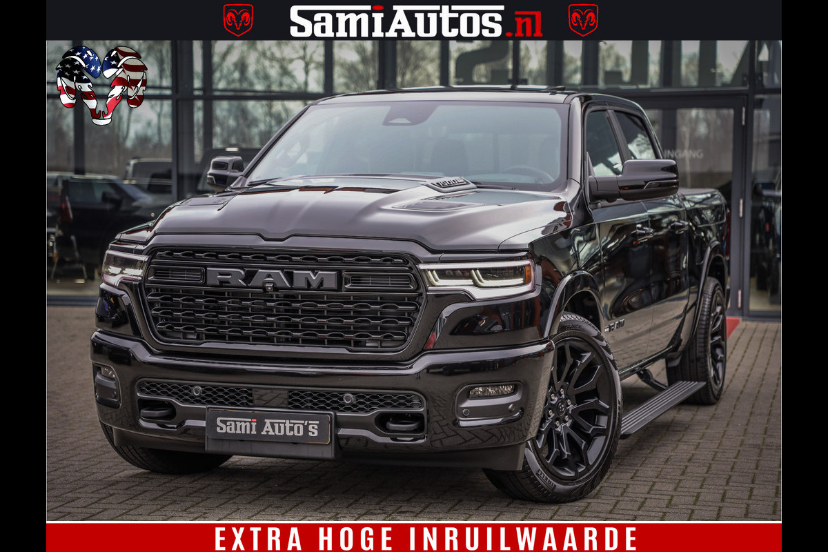 Dodge Ram 1500 Limited Demo Night High Output 540HP 706Nm | Massage + Full Option | De Meest Luxe en Volle Pick-Up in zijn Klasse | Comfortabele Dubbele Cabine met Royale 5 Zitplaatsen | BPM vrij | Nu Leverbaar uit Voorraad | Voorraad Nr 2263 - V76JVF