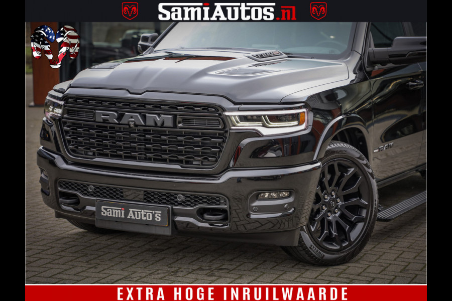 Dodge Ram 1500 Limited Demo Night High Output 540HP 706Nm | Massage + Full Option | De Meest Luxe en Volle Pick-Up in zijn Klasse | Comfortabele Dubbele Cabine met Royale 5 Zitplaatsen | BPM vrij | Nu Leverbaar uit Voorraad | Voorraad Nr 2263 - V76JVF
