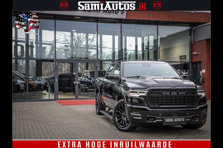 Dodge Ram 1500 Limited Demo Night High Output 540HP 706Nm | Massage + Full Option | De Meest Luxe en Volle Pick-Up in zijn Klasse | Comfortabele Dubbele Cabine met Royale 5 Zitplaatsen | BPM vrij | Nu Leverbaar uit Voorraad | Voorraad Nr 2263 - V76JVF