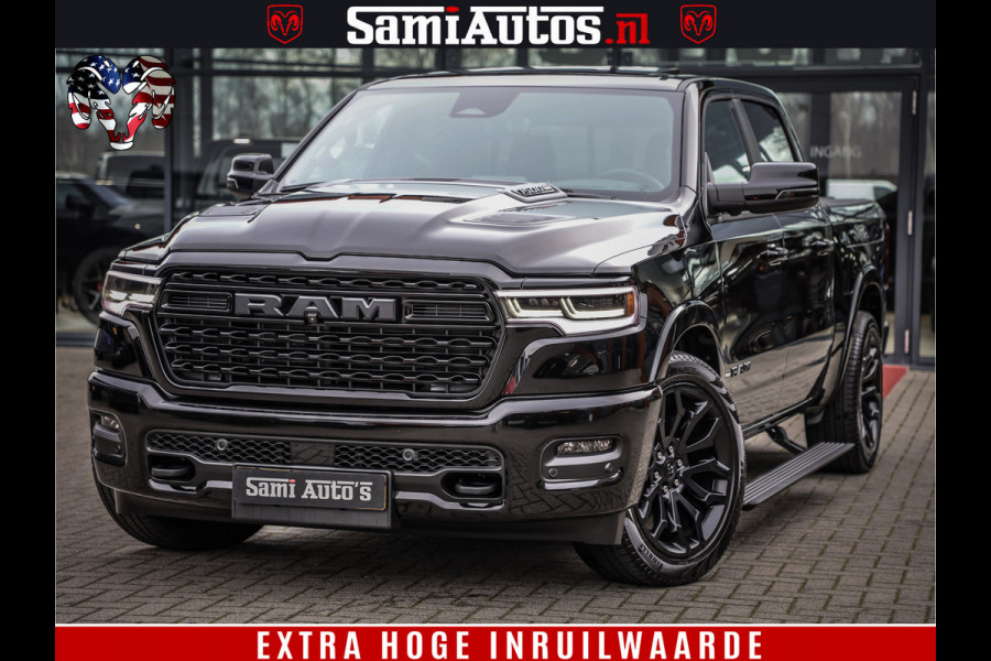 Dodge Ram 1500 Limited Demo Night High Output 540HP 706Nm | Massage + Full Option | De Meest Luxe en Volle Pick-Up in zijn Klasse | Comfortabele Dubbele Cabine met Royale 5 Zitplaatsen | BPM vrij | Nu Leverbaar uit Voorraad | Voorraad Nr 2263 - V76JVF