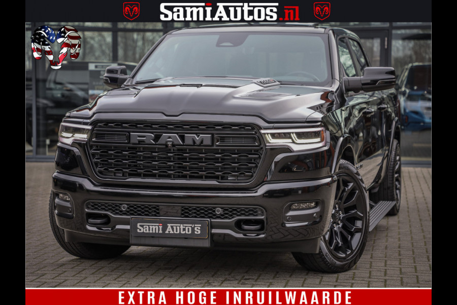 Dodge Ram 1500 Limited Demo Night High Output 540HP 706Nm | Massage + Full Option | De Meest Luxe en Volle Pick-Up in zijn Klasse | Comfortabele Dubbele Cabine met Royale 5 Zitplaatsen | BPM vrij | Nu Leverbaar uit Voorraad | Voorraad Nr 2263 - V76JVF