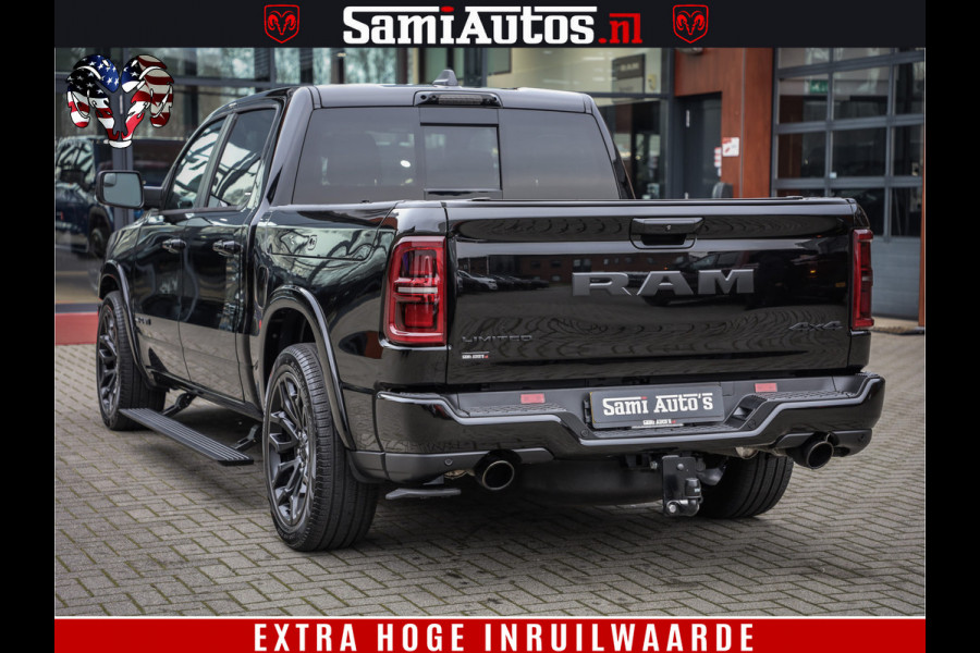 Dodge Ram 1500 Limited Demo Night High Output 540HP 706Nm | Massage + Full Option | De Meest Luxe en Volle Pick-Up in zijn Klasse | Comfortabele Dubbele Cabine met Royale 5 Zitplaatsen | BPM vrij | Nu Leverbaar uit Voorraad | Voorraad Nr 2263 - V76JVF