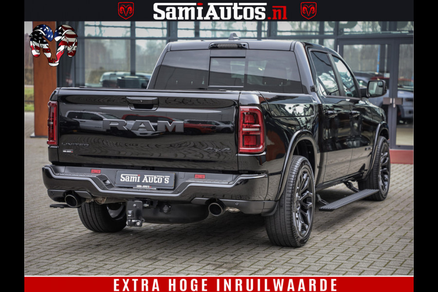 Dodge Ram 1500 Limited Demo Night High Output 540HP 706Nm | Massage + Full Option | De Meest Luxe en Volle Pick-Up in zijn Klasse | Comfortabele Dubbele Cabine met Royale 5 Zitplaatsen | BPM vrij | Nu Leverbaar uit Voorraad | Voorraad Nr 2263 - V76JVF