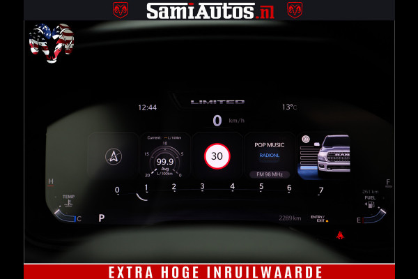 Dodge Ram 1500 Limited Demo Night High Output 540HP 706Nm | Massage + Full Option | De Meest Luxe en Volle Pick-Up in zijn Klasse | Comfortabele Dubbele Cabine met Royale 5 Zitplaatsen | BPM vrij | Nu Leverbaar uit Voorraad | Voorraad Nr 2263 - V76JVF