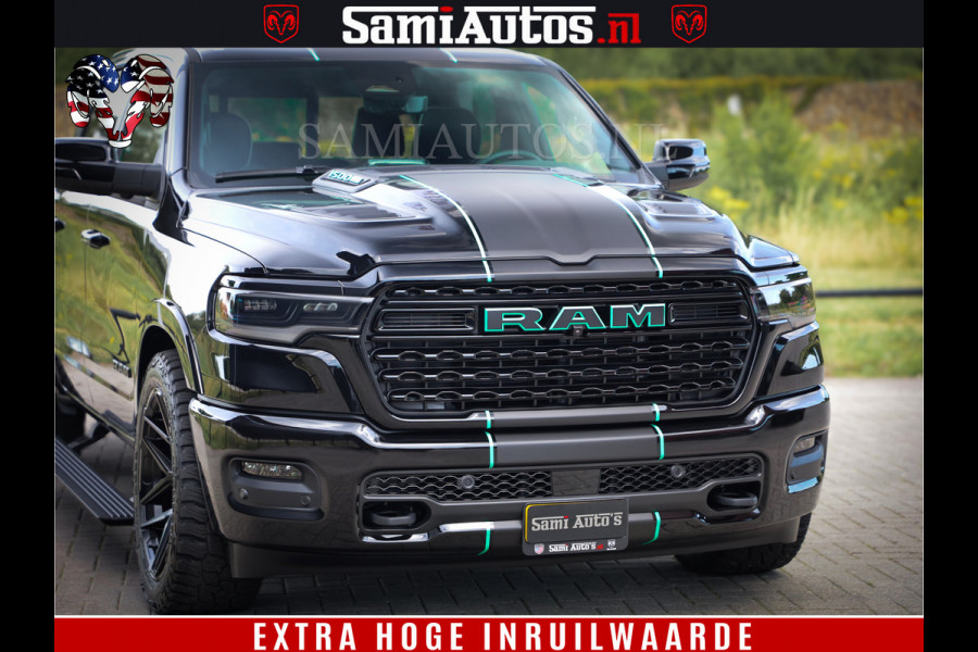 Dodge Ram 1500 Limited Night High Output 540HP 706Nm | Massage + Full Option | De Meest Luxe en Volle Pick-Up in zijn Klasse | Comfortabele Dubbele Cabine met Royale 5 Zitplaatsen | BPM vrij | Nu Leverbaar uit Voorraad | Voorraad Nr 2350 - 5181