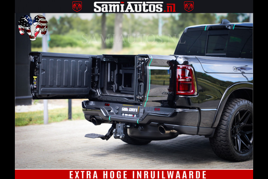 Dodge Ram 1500 Limited Night High Output 540HP 706Nm | Massage + Full Option | De Meest Luxe en Volle Pick-Up in zijn Klasse | Comfortabele Dubbele Cabine met Royale 5 Zitplaatsen | BPM vrij | Nu Leverbaar uit Voorraad | Voorraad Nr 2350 - 5181