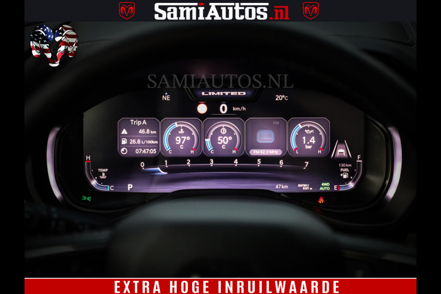 Dodge Ram 1500 Limited Night High Output 540HP 706Nm | Massage + Full Option | De Meest Luxe en Volle Pick-Up in zijn Klasse | Comfortabele Dubbele Cabine met Royale 5 Zitplaatsen | BPM vrij | Nu Leverbaar uit Voorraad | Voorraad Nr 2350 - 5181