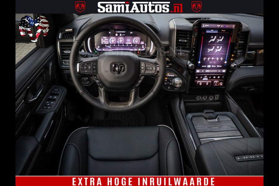 Dodge Ram 1500 Limited Night High Output 540HP 706Nm | Massage + Full Option | De Meest Luxe en Volle Pick-Up in zijn Klasse | Comfortabele Dubbele Cabine met Royale 5 Zitplaatsen | BPM vrij | Nu Leverbaar uit Voorraad | Voorraad Nr 2350 - 5181