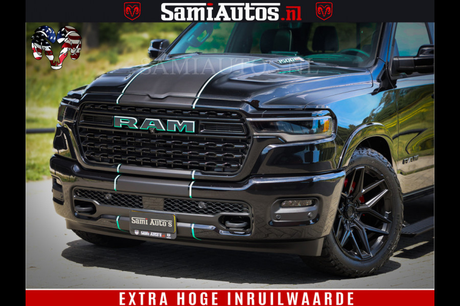 Dodge Ram 1500 Limited Night High Output 540HP 706Nm | Massage + Full Option | De Meest Luxe en Volle Pick-Up in zijn Klasse | Comfortabele Dubbele Cabine met Royale 5 Zitplaatsen | BPM vrij | Nu Leverbaar uit Voorraad | Voorraad Nr 2350 - 5181