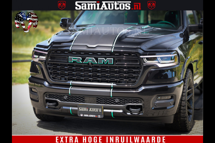 Dodge Ram 1500 Limited Night High Output 540HP 706Nm | Massage + Full Option | De Meest Luxe en Volle Pick-Up in zijn Klasse | Comfortabele Dubbele Cabine met Royale 5 Zitplaatsen | BPM vrij | Nu Leverbaar uit Voorraad | Voorraad Nr 2350 - 5181