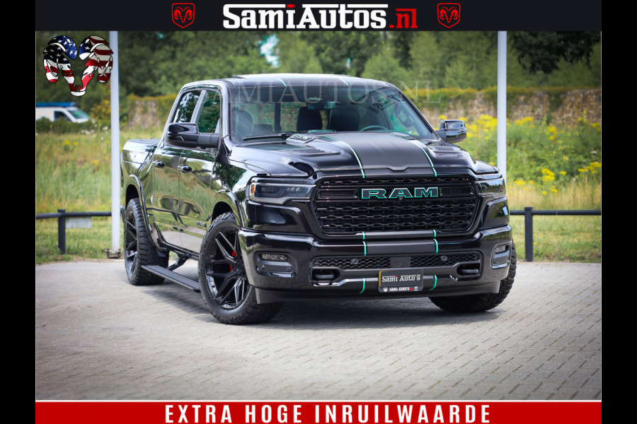 Dodge Ram 1500 Limited Night High Output 540HP 706Nm | Massage + Full Option | De Meest Luxe en Volle Pick-Up in zijn Klasse | Comfortabele Dubbele Cabine met Royale 5 Zitplaatsen | BPM vrij | Nu Leverbaar uit Voorraad | Voorraad Nr 2350 - 5181
