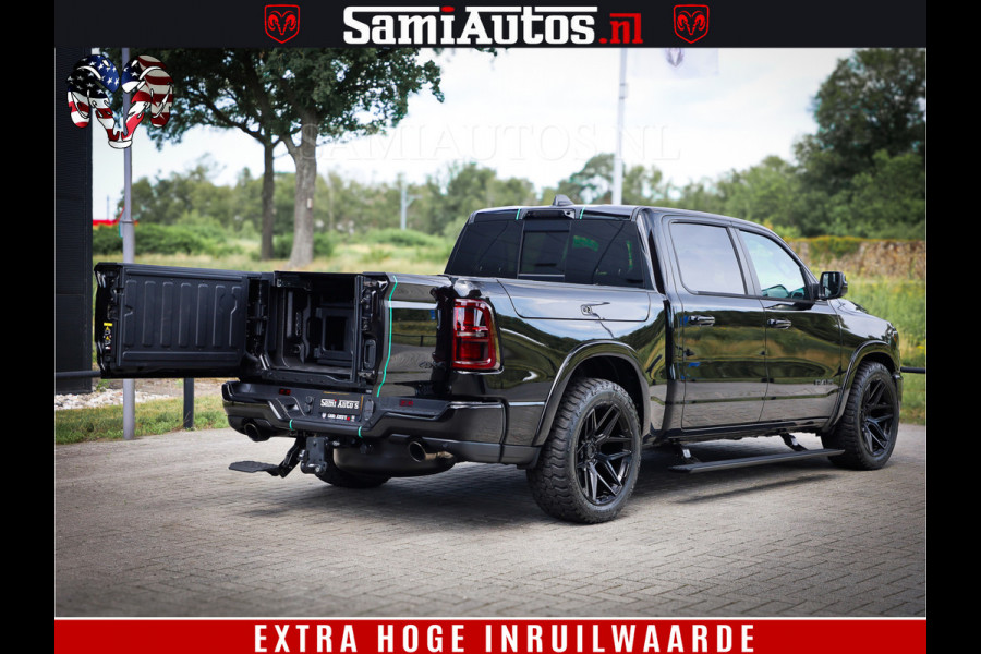 Dodge Ram 1500 Limited Night High Output 540HP 706Nm | Massage + Full Option | De Meest Luxe en Volle Pick-Up in zijn Klasse | Comfortabele Dubbele Cabine met Royale 5 Zitplaatsen | BPM vrij | Nu Leverbaar uit Voorraad | Voorraad Nr 2350 - 5181