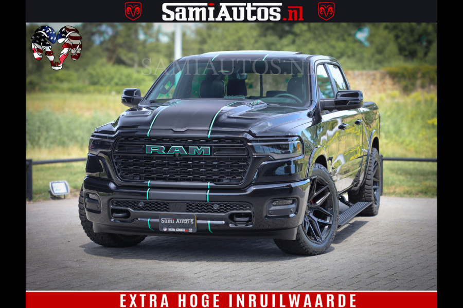 Dodge Ram 1500 Limited Night High Output 540HP 706Nm | Massage + Full Option | De Meest Luxe en Volle Pick-Up in zijn Klasse | Comfortabele Dubbele Cabine met Royale 5 Zitplaatsen | BPM vrij | Nu Leverbaar uit Voorraad | Voorraad Nr 2350 - 5181