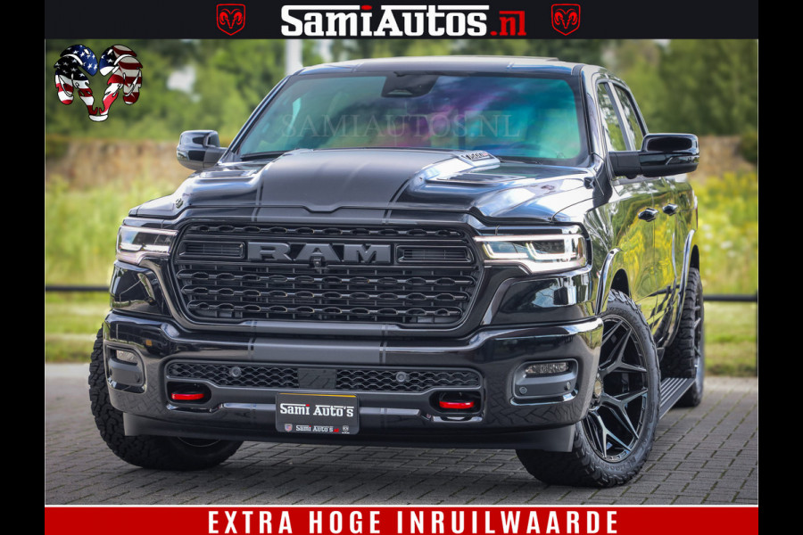 Dodge Ram 1500 Limited Night High Output 540HP 706Nm | Massage + Full Option | De Meest Luxe en Volle Pick-Up in zijn Klasse | Comfortabele Dubbele Cabine met Royale 5 Zitplaatsen | BPM vrij | Nu Leverbaar uit Voorraad | Voorraad Nr 2367 - 5430