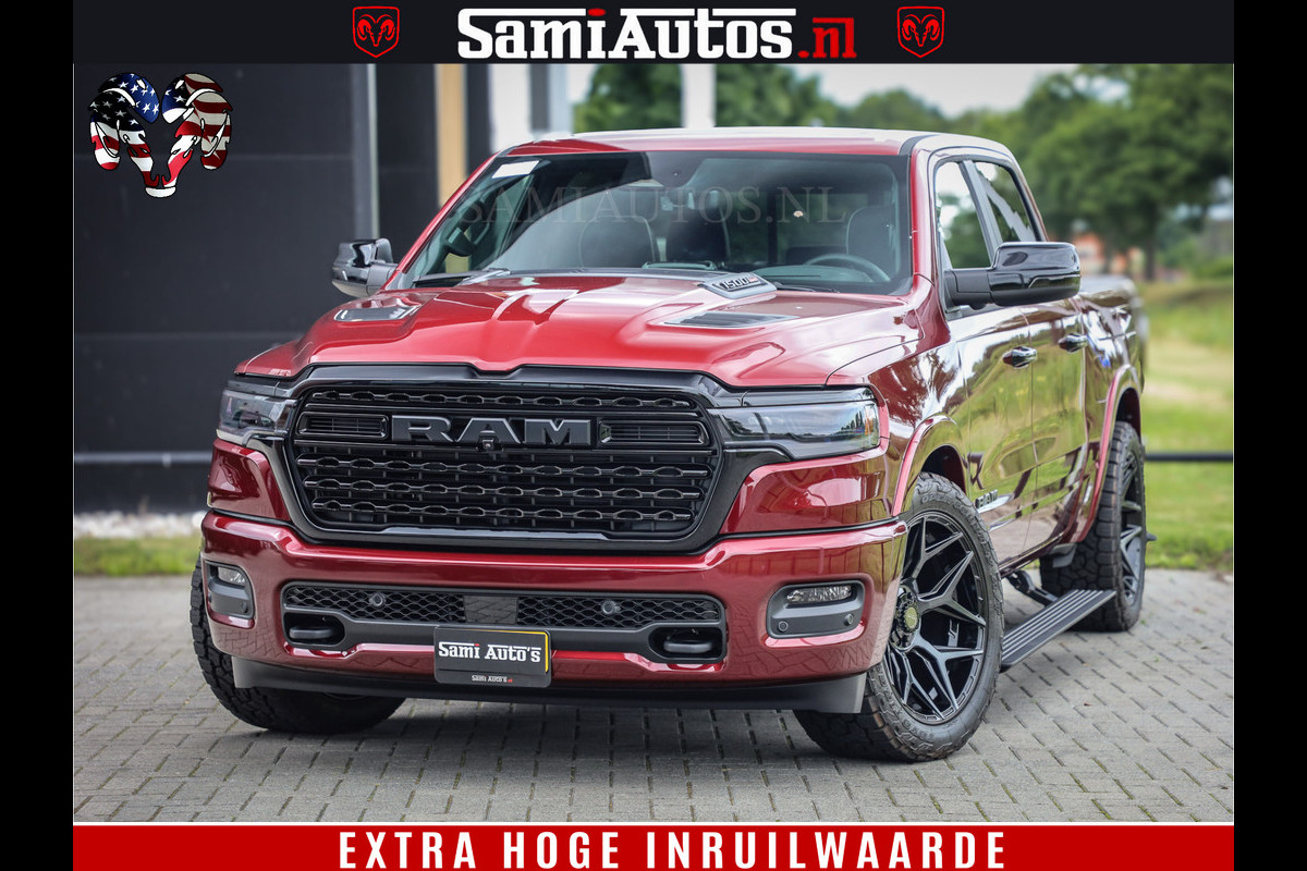 Dodge Ram 1500 Limited Night H.O 540HP 706Nm | Massage + Full Option | De Meest Luxe en Volle Pick-Up in zijn Klasse | Comfortabele Dubbele Cabine met Royale 5 Zitplaatsen | BPM vrij | Nu Leverbaar uit Voorraad | Voorraad Nr 2302 - 7425 Dodge Ram 1500 Limited Night H.O 540HP 706Nm | Massage + Full Option | De Meest Luxe en Volle Pick-Up in zijn Klasse | Comfortabele Dubbele Cabine met Royale 5 Zitplaatsen | BPM vrij | Nu Leverbaar uit Voorraad | Voorraad Nr 2302 - 7425