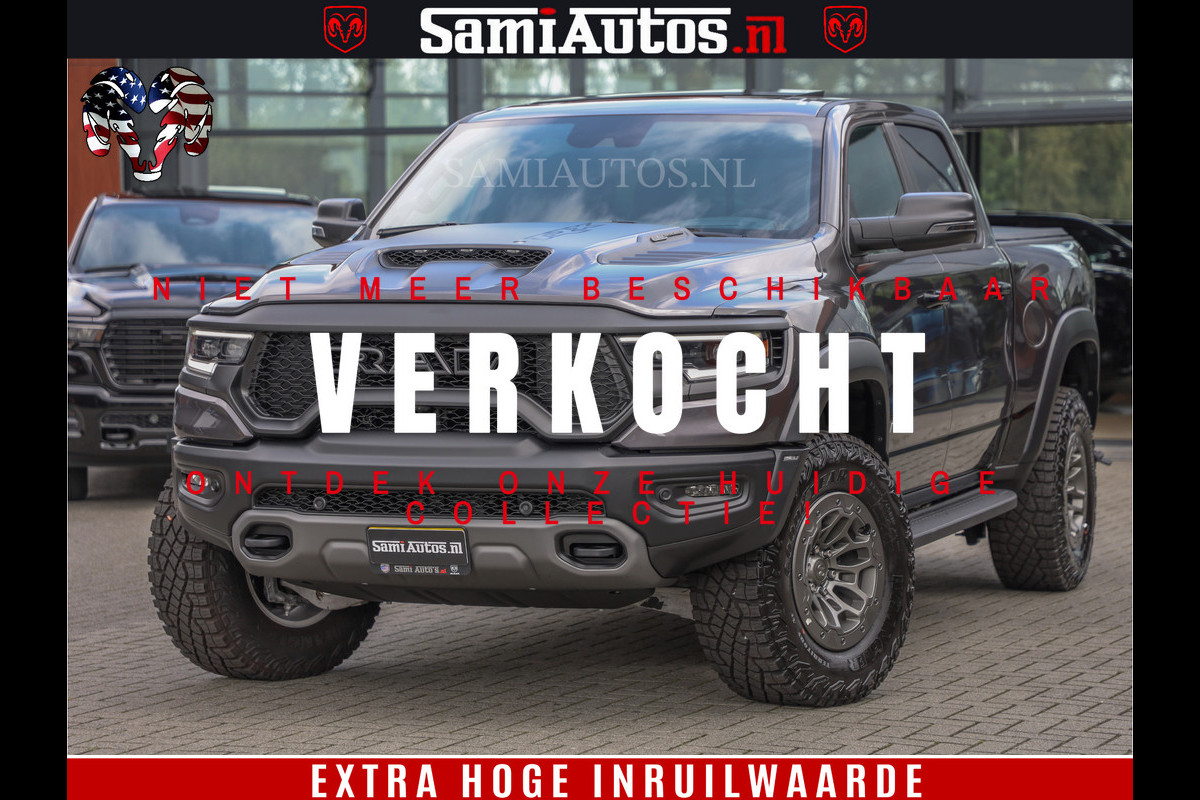 Dodge Ram 1500 TRX | 6.2 V8 712PK | Final Edition | All-In Prijs | Beschikt over alle opties | Comfortabele Dubbele Cabine met Royale 5 Zitplaatsen | BPM vrij | Nu Leverbaar uit Voorraad | Voorraad Nr 2121 - 4420