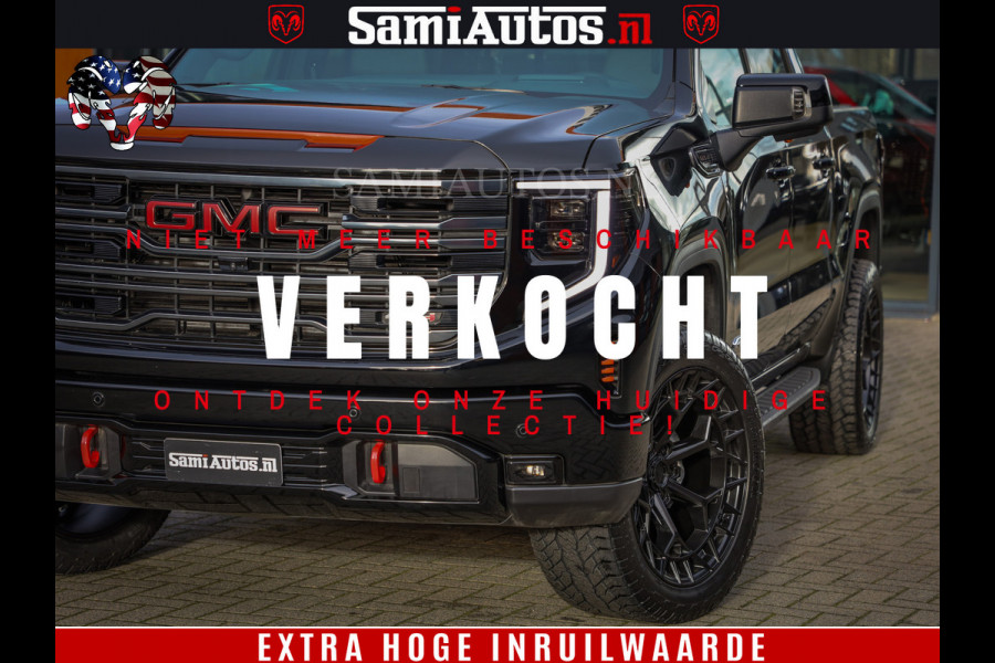GMC Sierra AT4 6.2 V8 | Prijs Compleet met Garantie en Lpg en Rijklaarmaak kosten | Dubbele Cabine met Royale 5 Zitplaatsen | BPM vrij | Nu Leverbaar uit Voorraad | Voorraad Nr 2240 -  8364 |