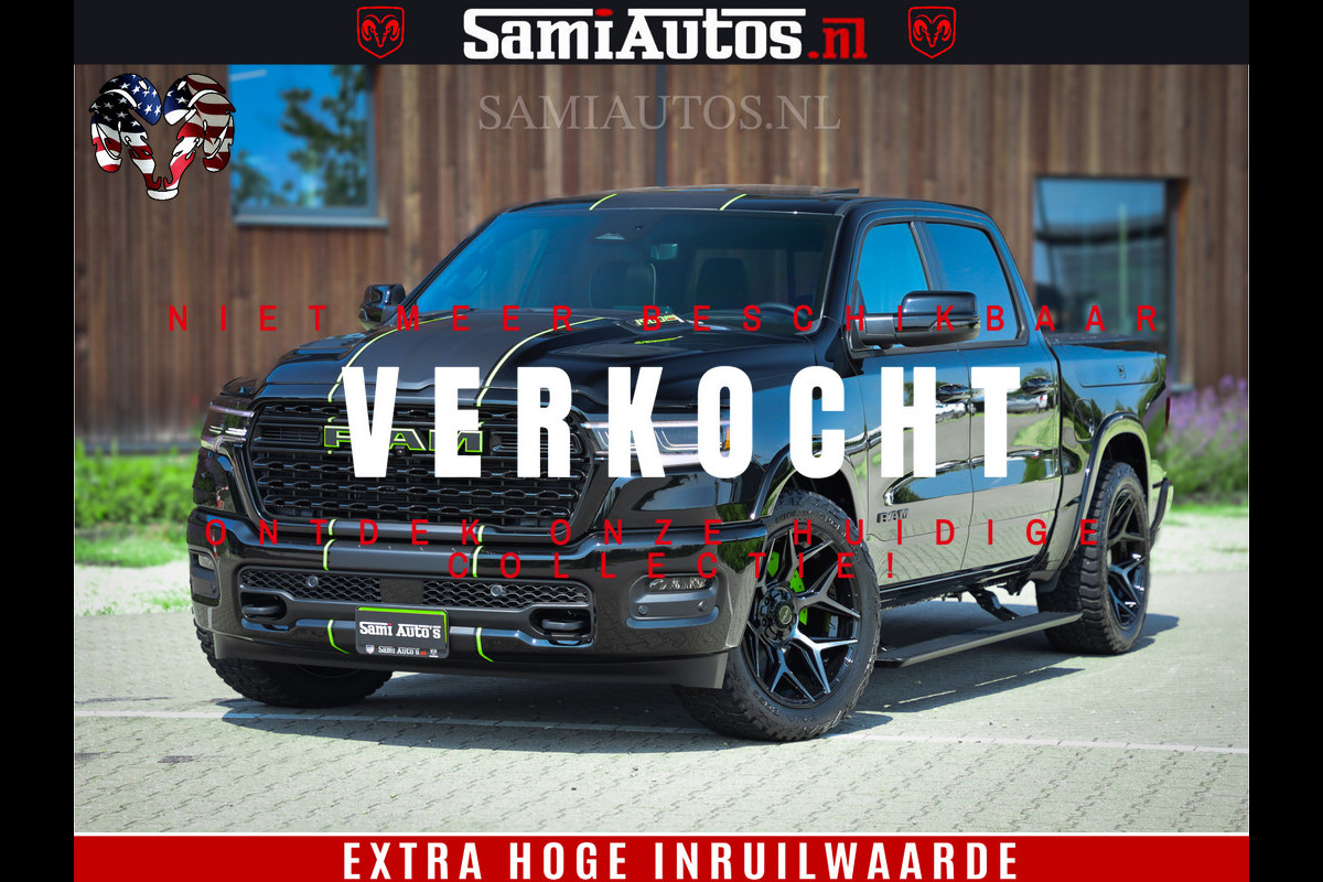 Dodge Ram 1500 Limited Night H.O 540HP 706Nm | Massage + Full Option | De Meest Luxe en Volle Pick-Up in zijn Klasse | Comfortabele Dubbele Cabine met Royale 5 Zitplaatsen | BPM vrij | Nu Leverbaar uit Voorraad | Voorraad Nr 2384 - 5408 Dodge Ram 1500 Limited Night H.O 540HP 706Nm | Massage + Full Option | De Meest Luxe en Volle Pick-Up in zijn Klasse | Comfortabele Dubbele Cabine met Royale 5 Zitplaatsen | BPM vrij | Nu Leverbaar uit Voorraad | Voorraad Nr 2384 - 5408