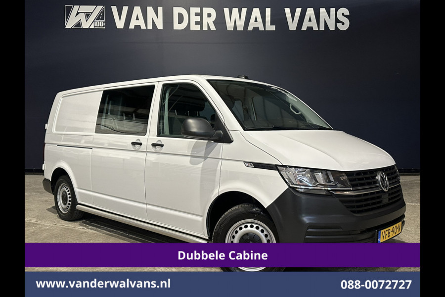 Volkswagen Transporter 2.0 TDI 150pk L2H1 Dubbele cabine Euro6 Airco | 6-Zits | 2500kg Trekhaak | Navigatie Apple Carplay, Android Auto, Sidebars, Leder