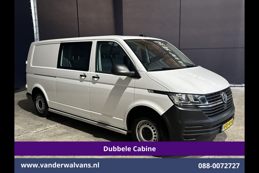 Volkswagen Transporter 2.0 TDI 150pk L2H1 Dubbele cabine Euro6 Airco | 6-Zits | 2500kg Trekhaak | Navigatie Apple Carplay, Android Auto, Sidebars, Leder