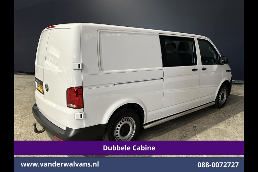 Volkswagen Transporter 2.0 TDI 150pk L2H1 Dubbele cabine Euro6 Airco | 6-Zits | 2500kg Trekhaak | Navigatie Apple Carplay, Android Auto, Sidebars, Leder