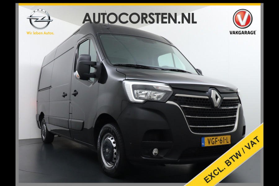 Renault Master T35 2.3dCi 135 L2H2 3-Persoons Trekhaak Navi Ecc Camera Cruise Control Pdc Blind Spot Monitoring Schuifdeur Betonplex Vloer Wandbetimmering Euro 6