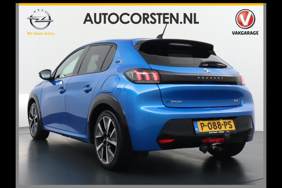 Peugeot e-208 EV GT 50kWh SOH 90% Panorama-dak Trekhaak Apple Carplay 360°CameraAndroid Navi Ecc Cruise Control DAB Pdc Stoelverwarming Sportstoelen Led Lmv 17" Privacy Glas Bluetooth Led Connected Apps