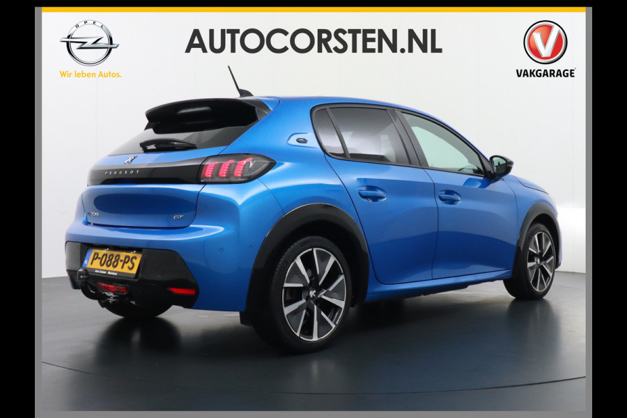 Peugeot e-208 EV GT 50kWh SOH 90% Panorama-dak Trekhaak Apple Carplay 360°CameraAndroid Navi Ecc Cruise Control DAB Pdc Stoelverwarming Sportstoelen Led Lmv 17" Privacy Glas Bluetooth Led Connected Apps