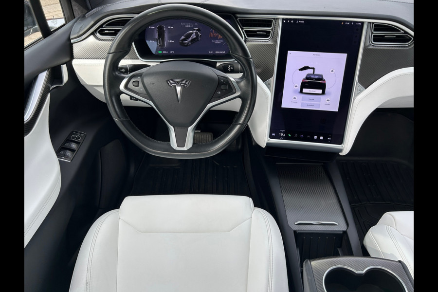 Tesla Model X 100D 5P 91% SOH Trekhaak Wit Leder NL-Auto