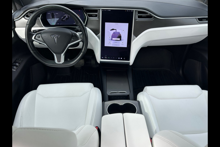Tesla Model X 100D 5P 91% SOH Trekhaak Wit Leder NL-Auto