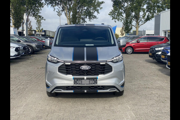 Ford Transit Custom 320 2.5 PHEV L2H1 Sport DC Zuid | 0,99% Renteactie | 233pk | Dubbele Cabine | Dubbele zijschuifdeur | Inklapbare trekhaak | 19 inch lichtmetalen Sport velgen (mat zwart) | Verwarmbaar stuurwiel | Navigatie systeem